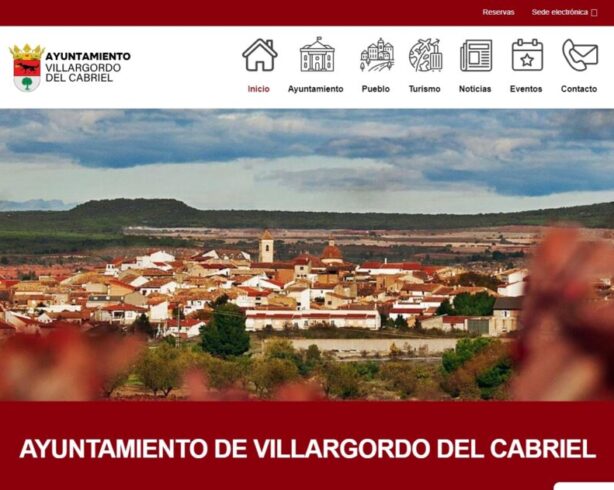 Captura de Pantalla del Sitio web del Ayuntamiento de Villargordo del Cabriel, realizado por Accesia Soluciones.